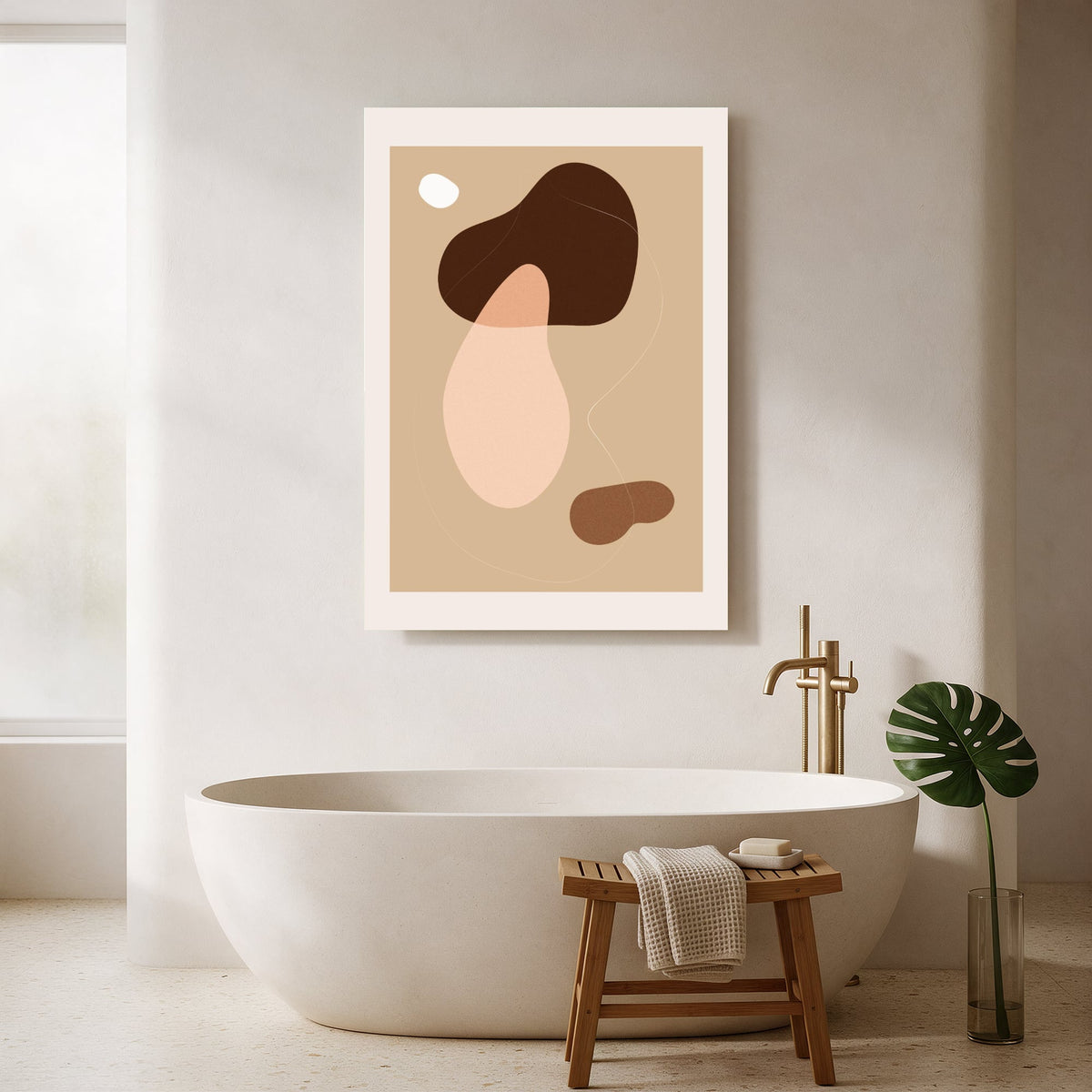 Blush and Cocoa Blobs — Portrait Bathroom Final