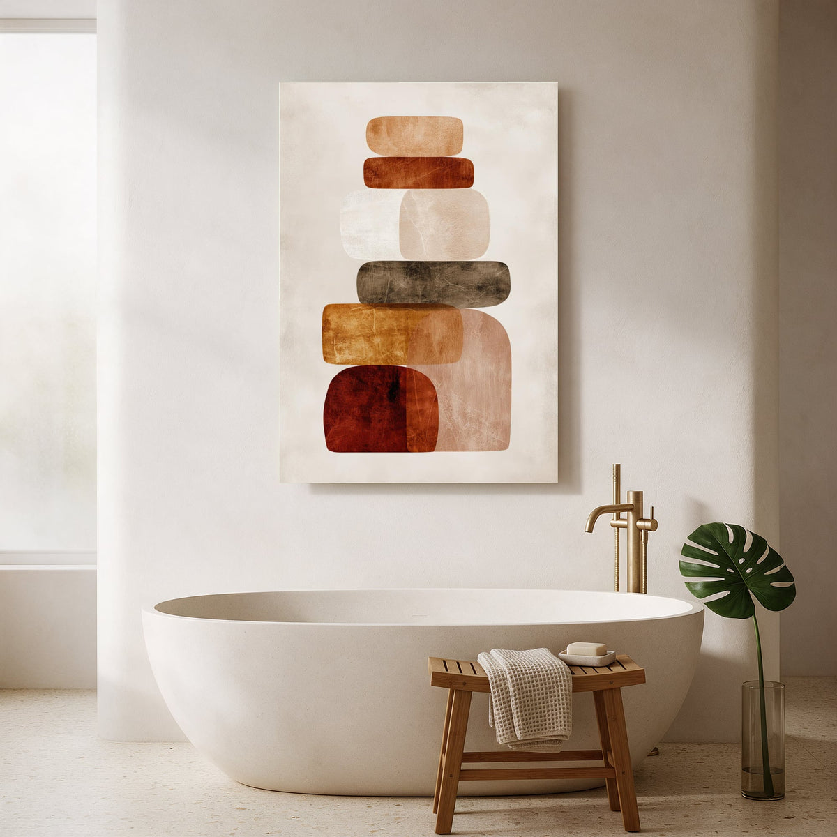 Balanced Stones in Terracotta — Portrait Bathroom Final