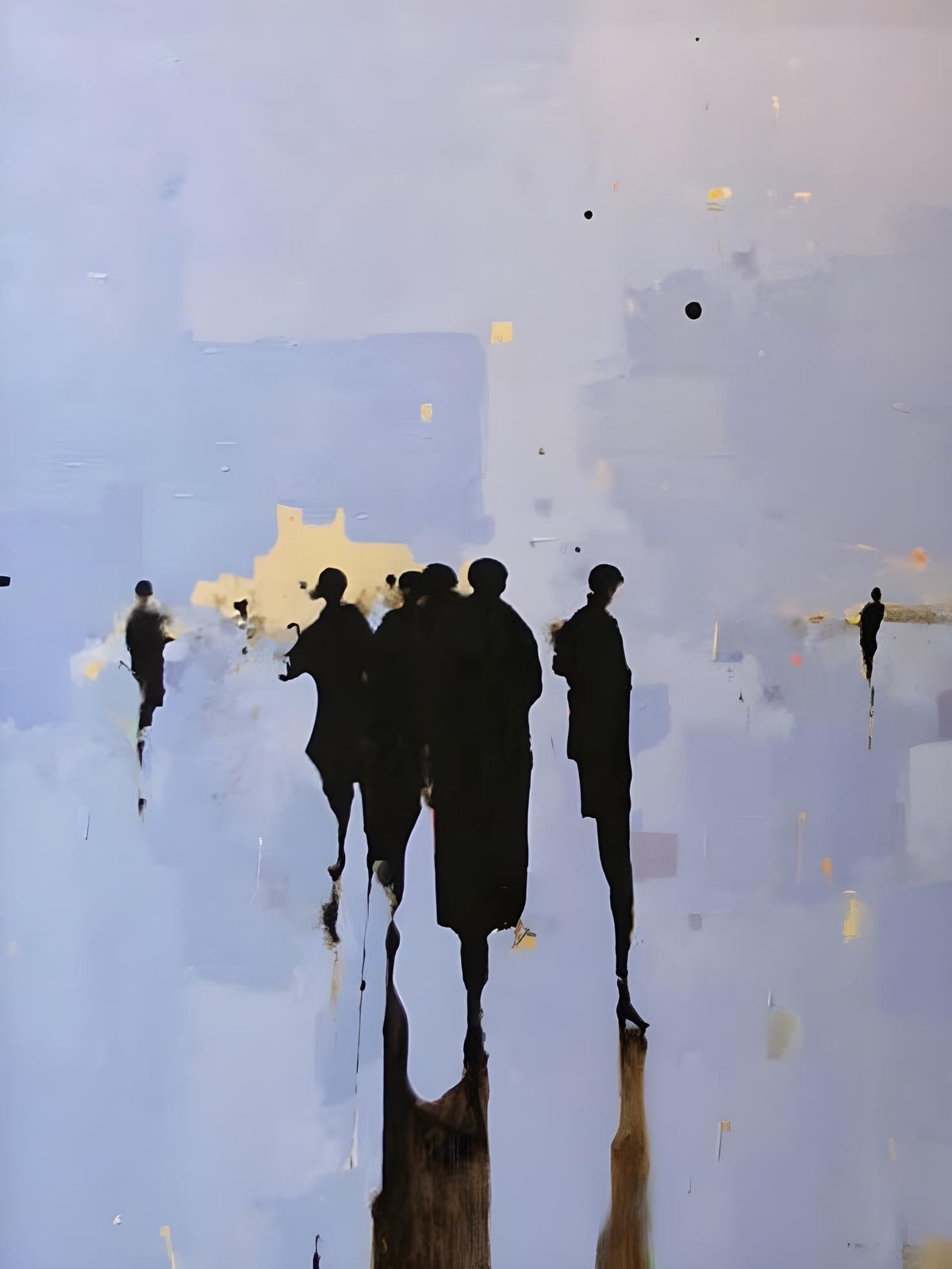 Figuren in de blauwe schemering