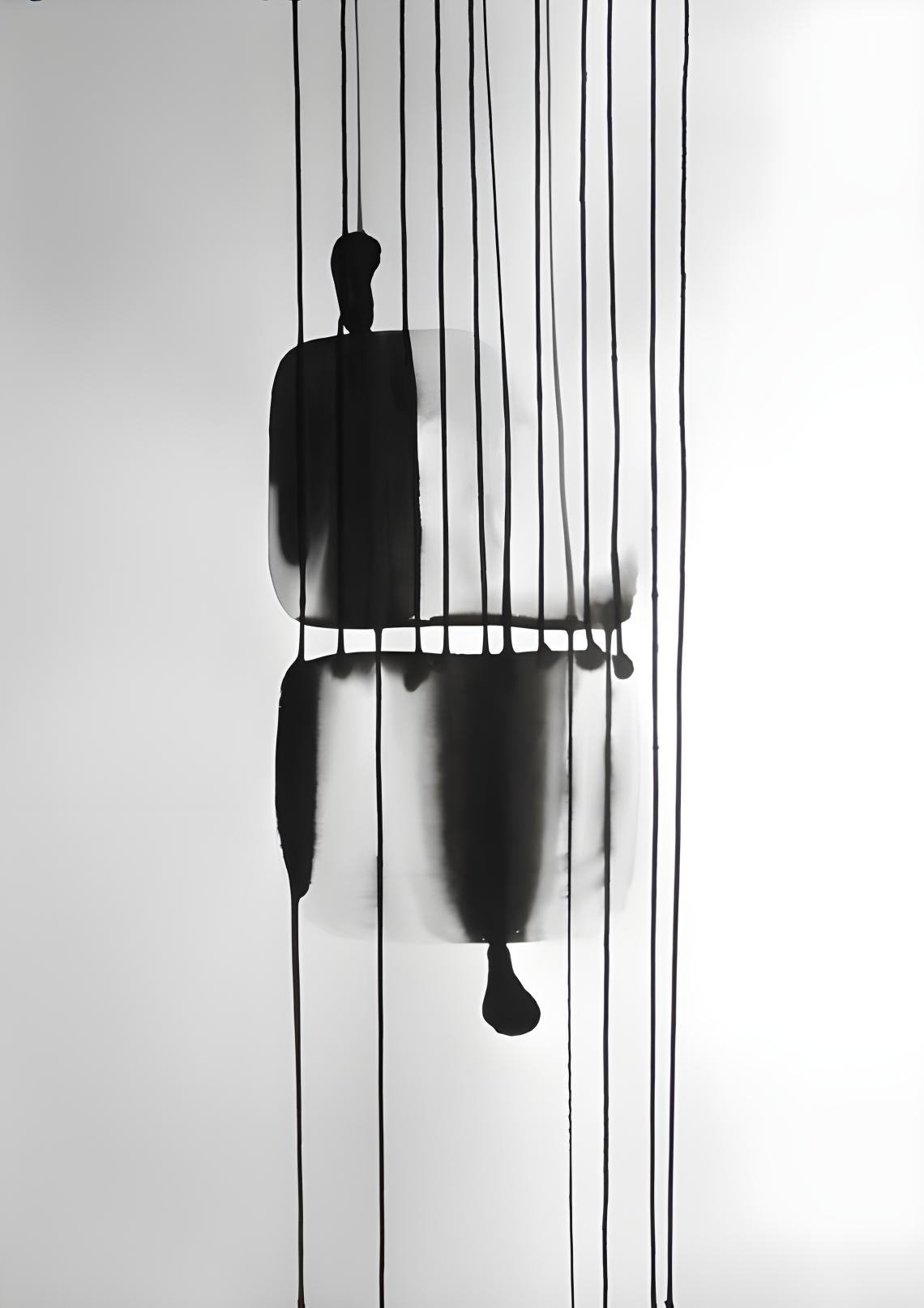 Hangende koorden silhouet
