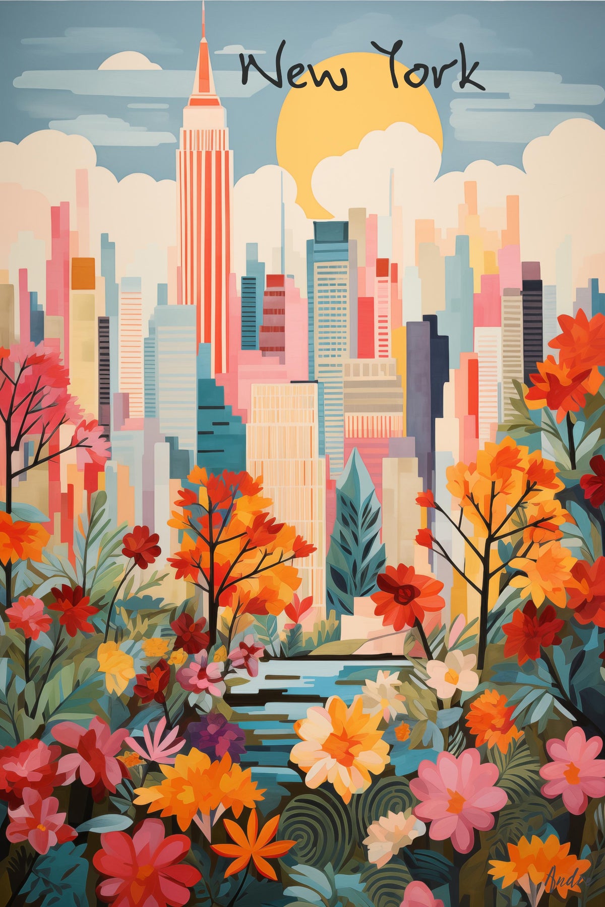 New York Skyline bloeit