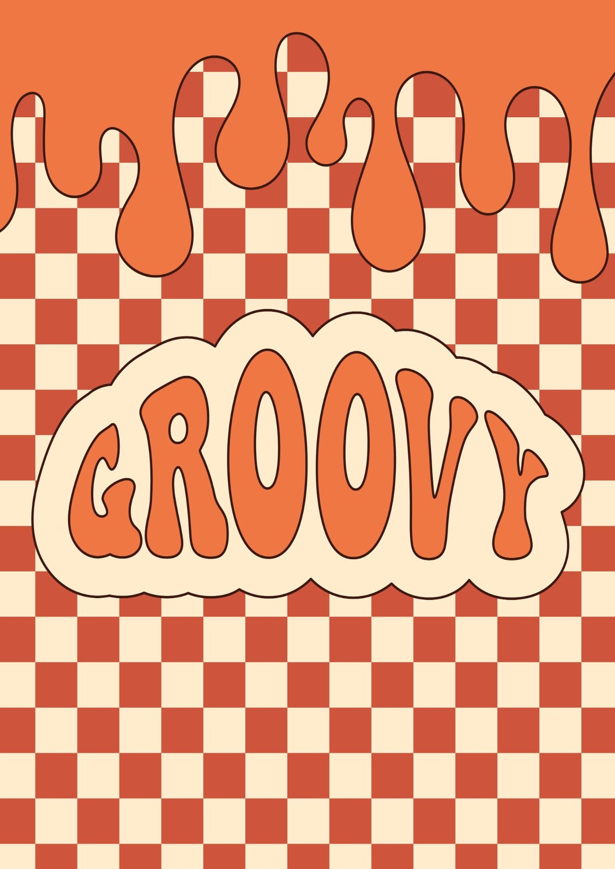 Groovy Drips Dambordpatroon