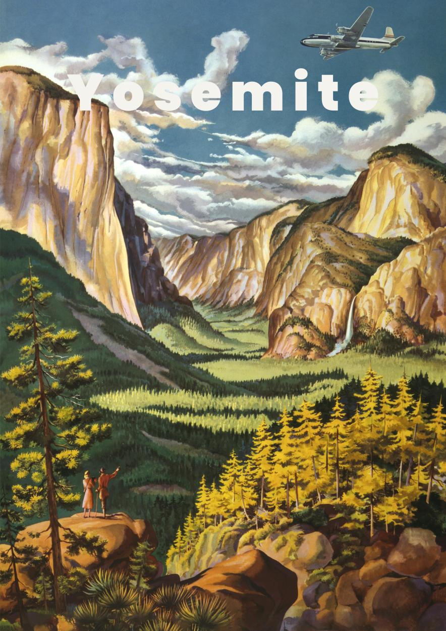 Vlucht boven Yosemite Valley