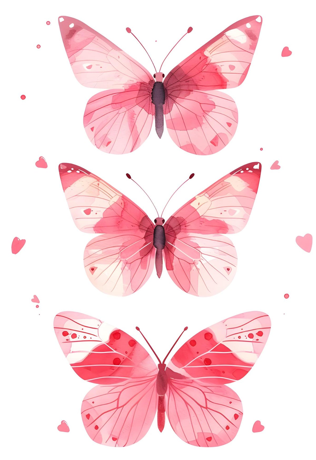 Pink Butterflies Trio