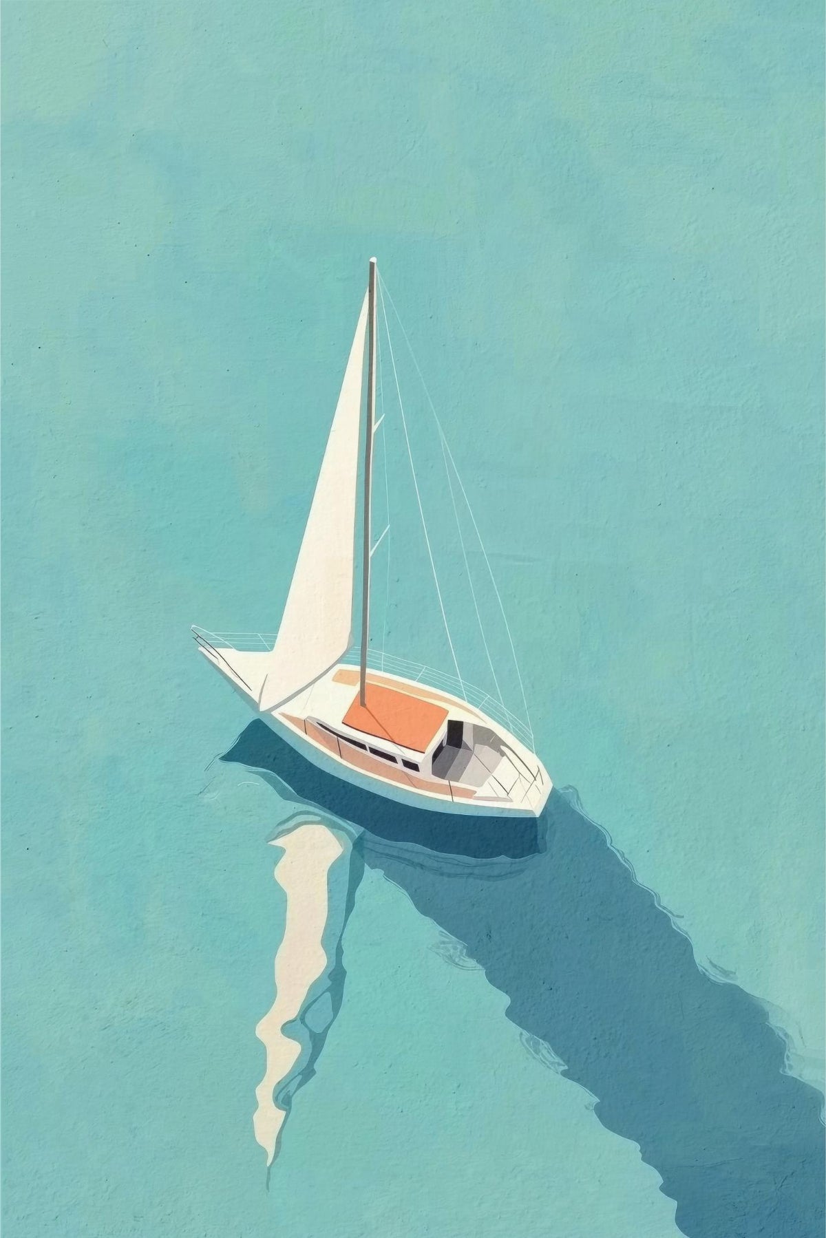 Zeilboot op groenblauw water
