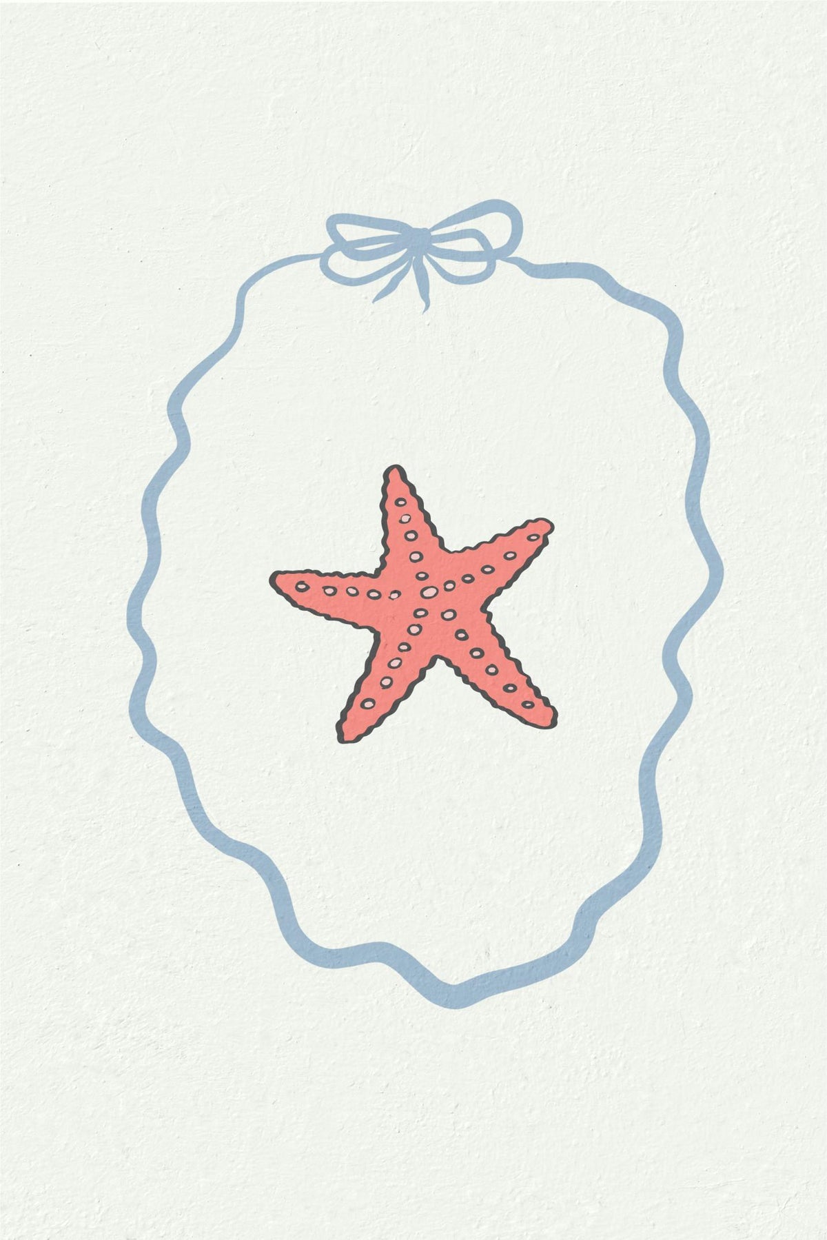 Starfish in a Ribbon Frame