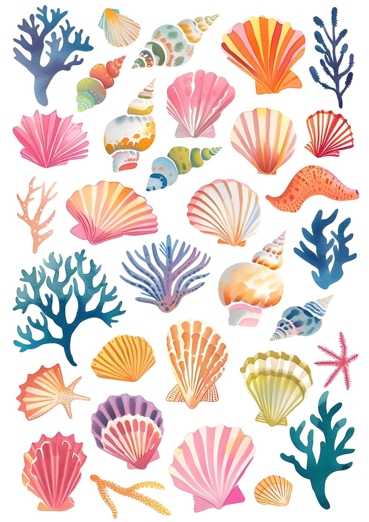 Collectie schelpen en koraal