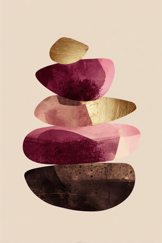 Balanced Stones in Burgundy