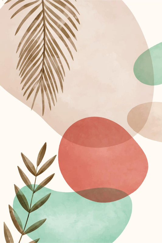 Coral and Mint Palm