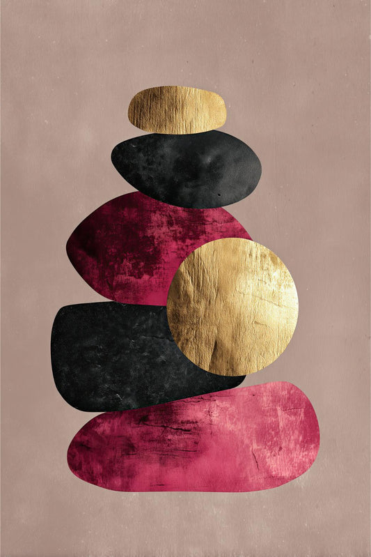 Zen Stones in Gold and Berry