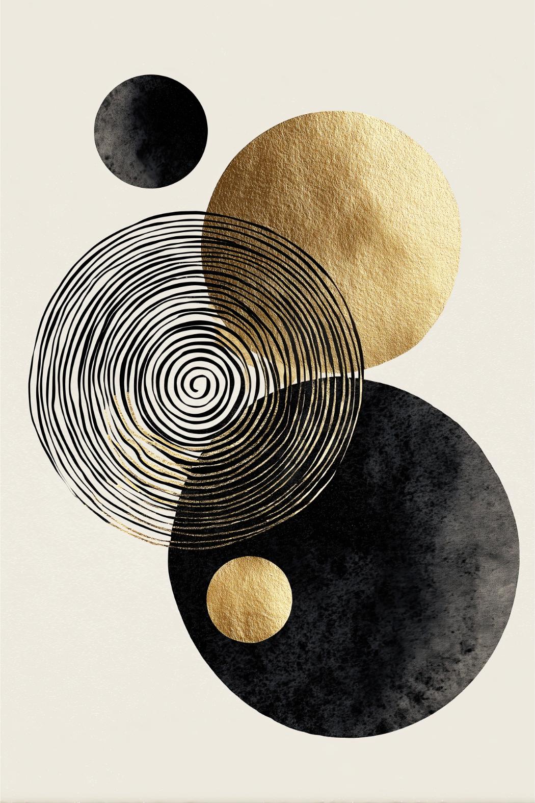 Orbiting Gold Circles