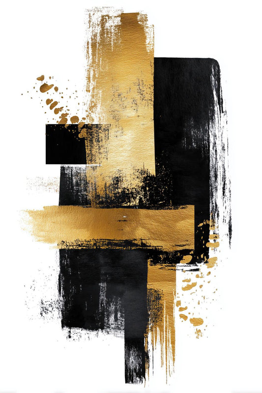 Gold and Black Brushwork