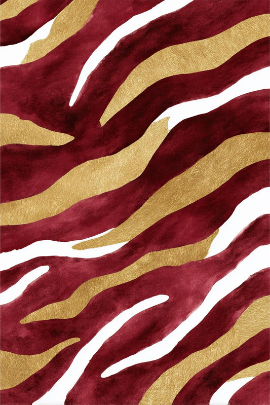 Burgundy Zebra Waves