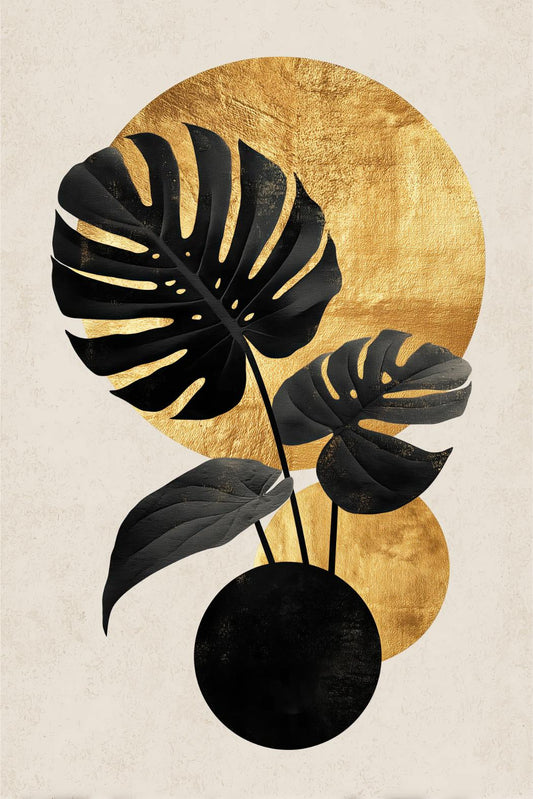 Golden Monstera Leaf