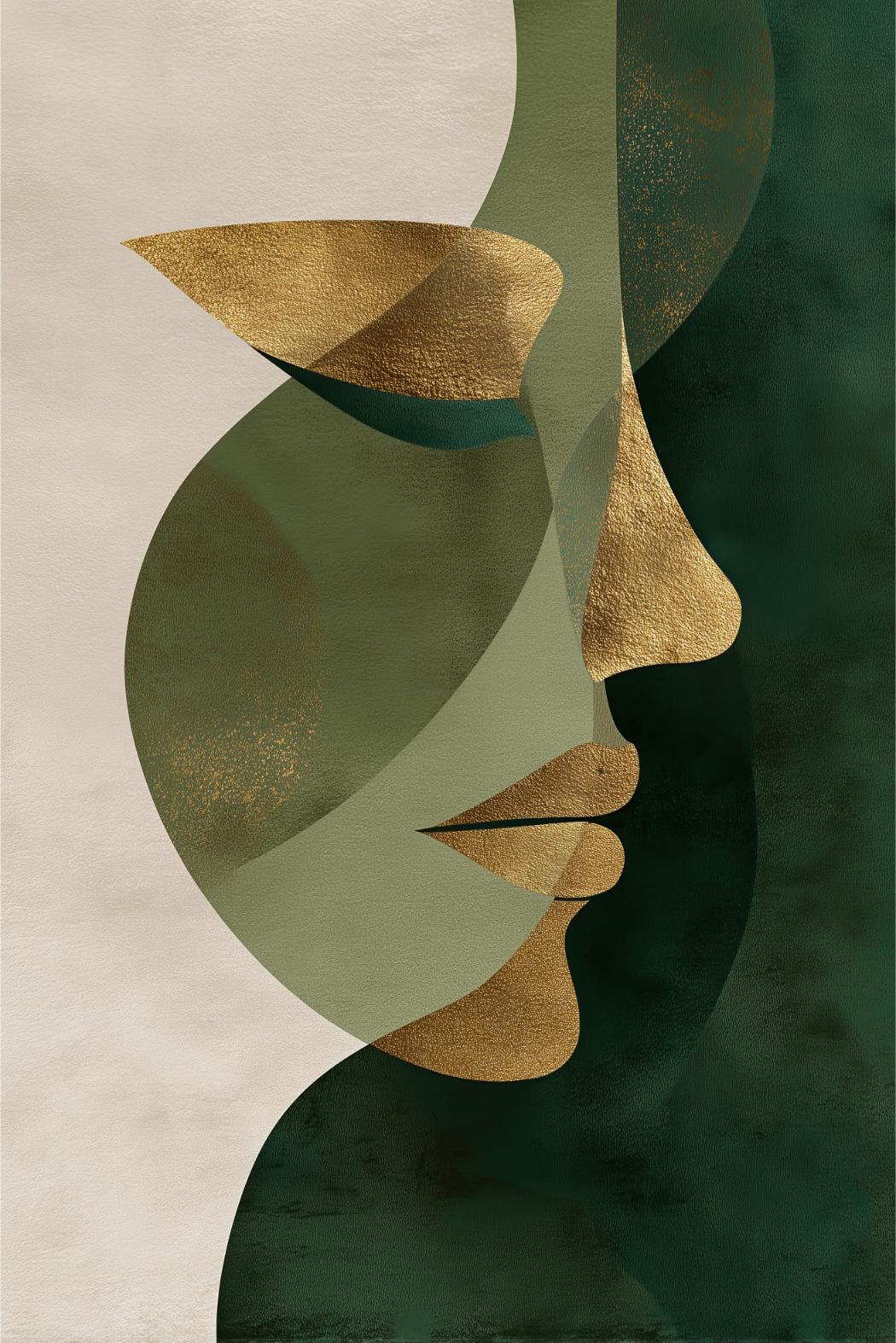Golden Profile Silhouette