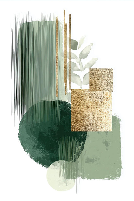 Brushstroke with Gold Sprig