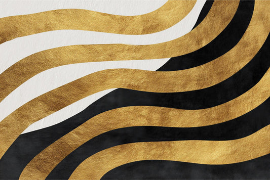 Black and Gold Ribbon Waves