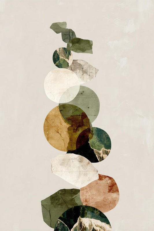 Balanced Stones in Terracotta and Sage