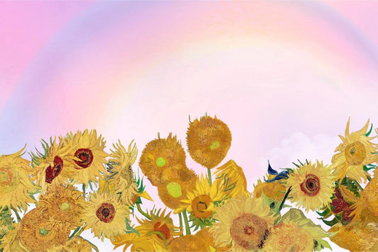 Sunflowers under a Rainbow
