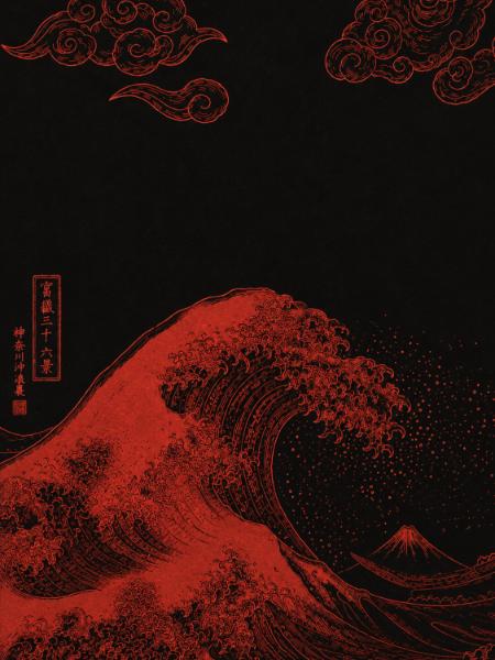 Crimson Great Wave