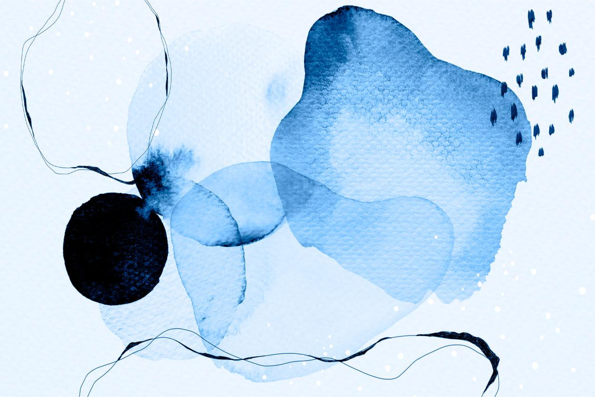 Blue Ink Watercolor