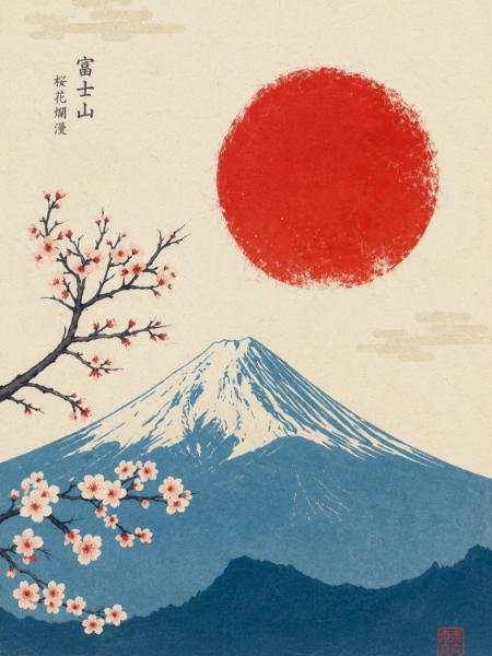 Fuji and Cherry Branch