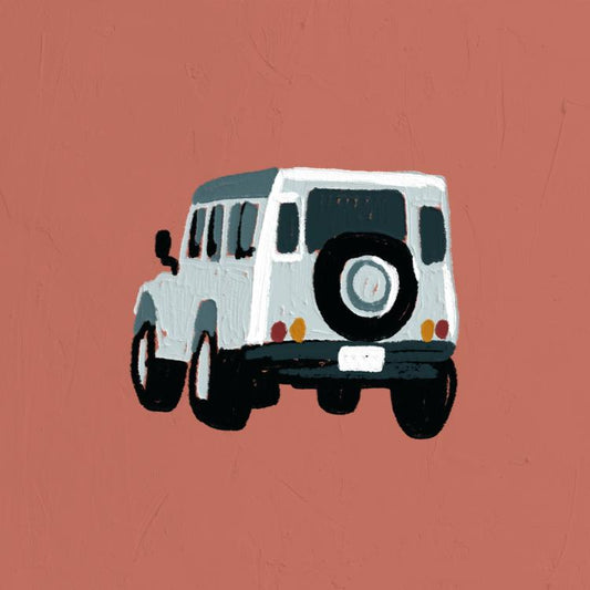 Retro Jeep on Terracotta