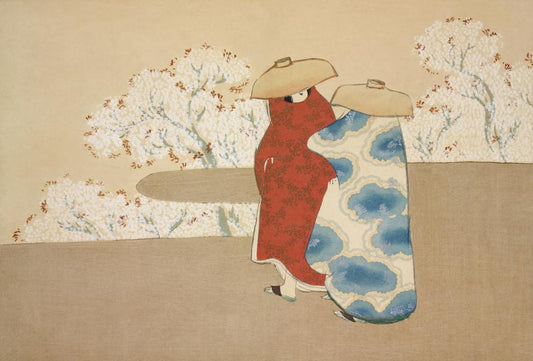 Kimono Figures in Snow