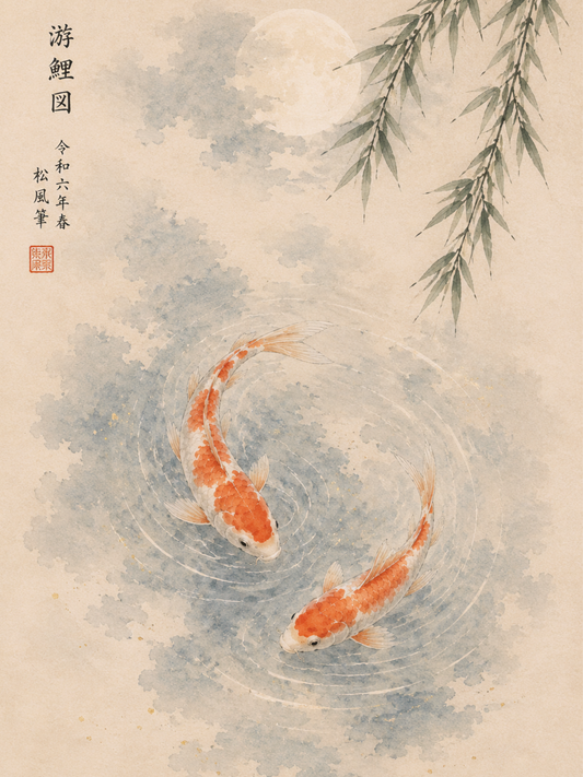 Moonlit Koi Pond