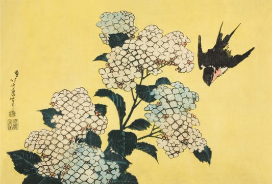 Hydrangea and Swallow