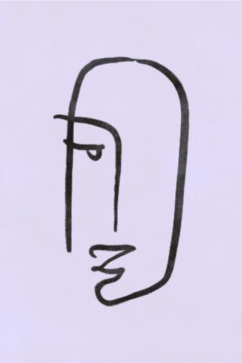 Minimal Face on Lilac