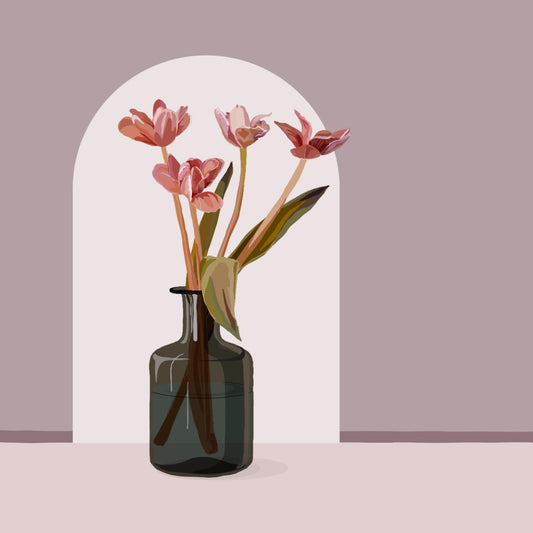 Tulips in an Arched Niche