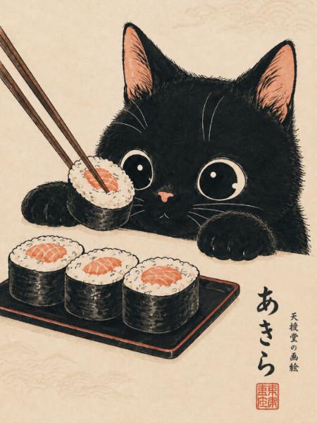 Cat and Sushi