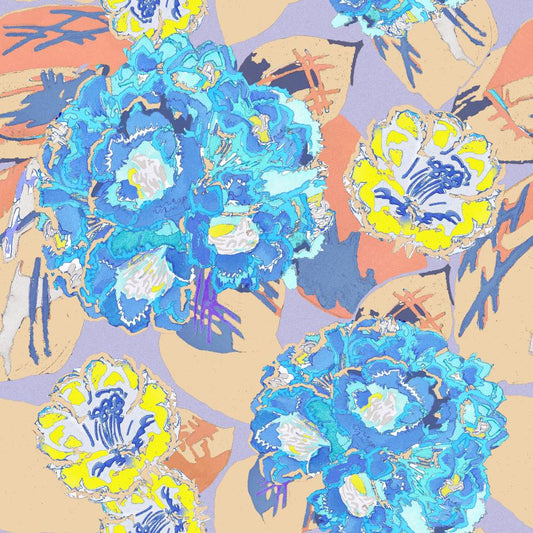 Blue Peony Print