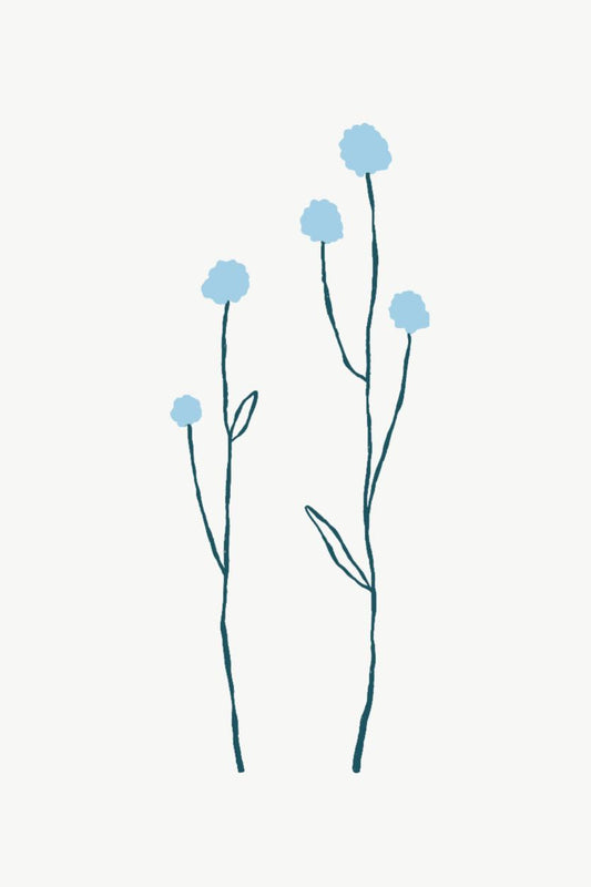 Blue Pom-Pom Stems