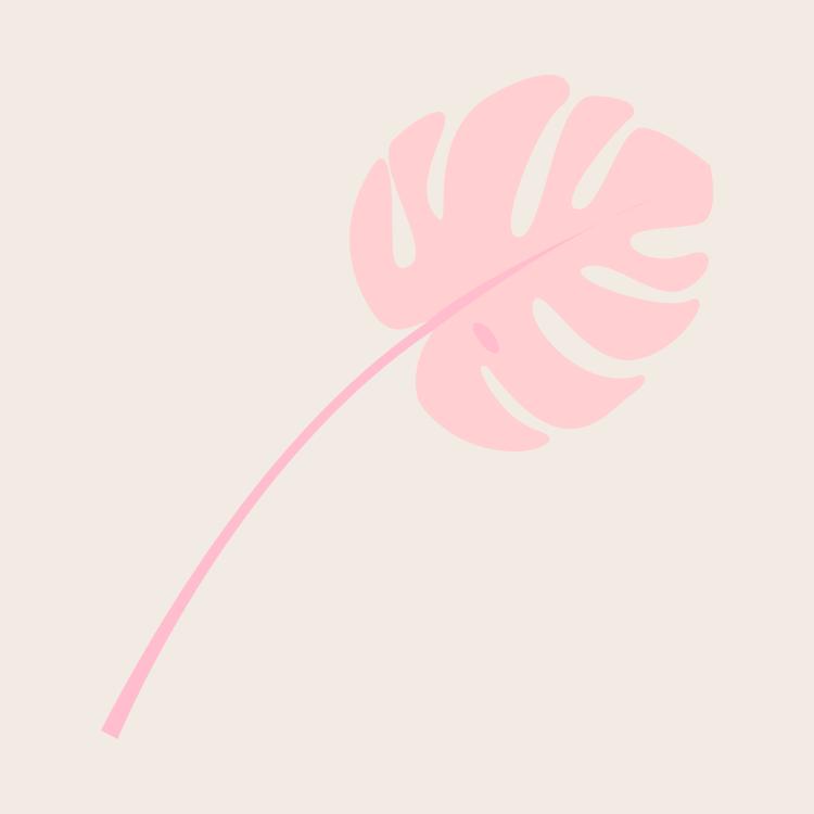 Blush Monstera Leaf