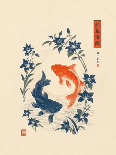 Koi Circle with Bluebells