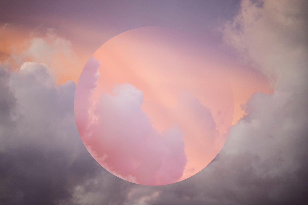 Pink Moon in Clouds
