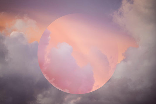 Pink Moon in Clouds