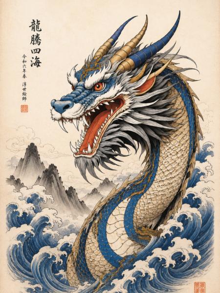 Dragon Among the Waves