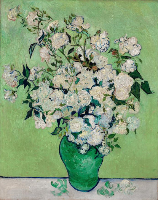 Roses in a Green Vase