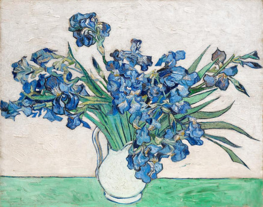 Irises in a White Vase