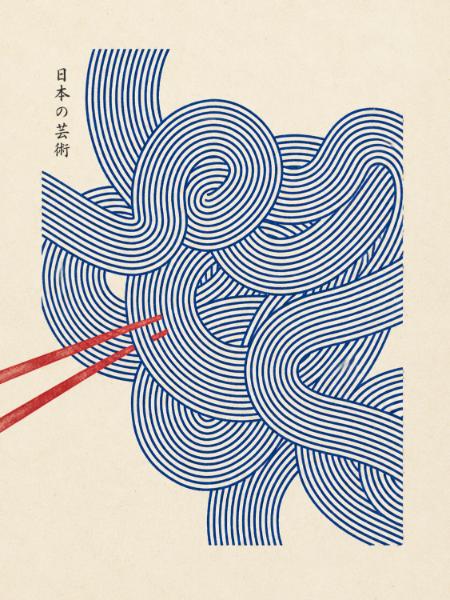 Blue Swirl and Chopsticks