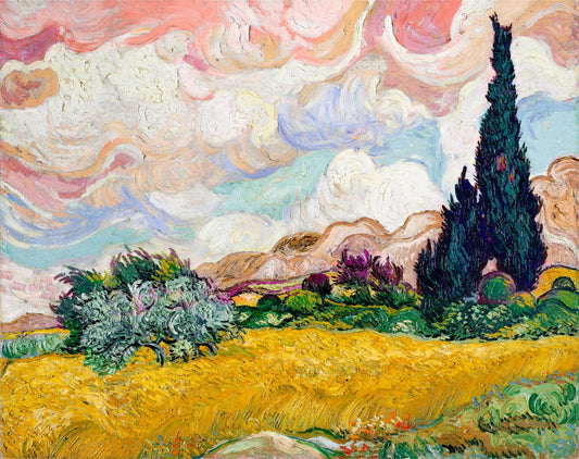 Pastel Cypress Wheat Field