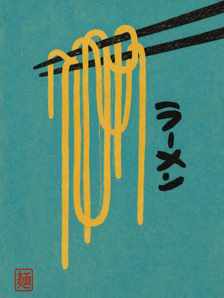 Ramen Noodles in Teal