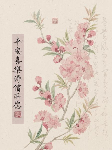 Peach Blossom Calligraphy