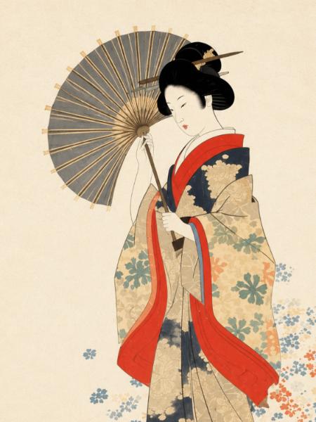Geisha with Parasol