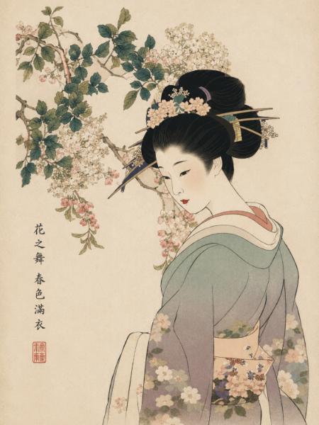 Kimono and Blossoms