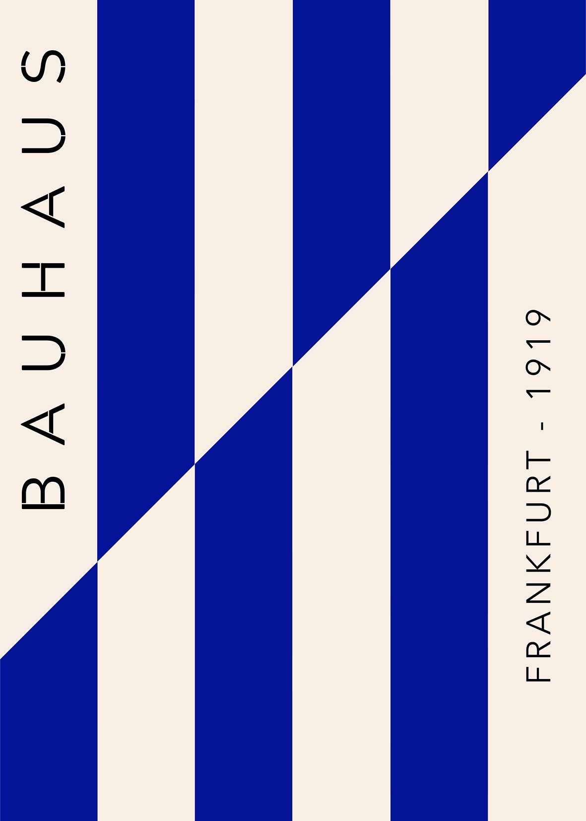 Bauhaus Navy Stripe Diagonal