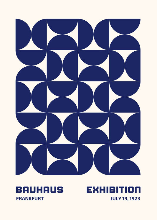 Bauhaus Navy Pinwheel Grid
